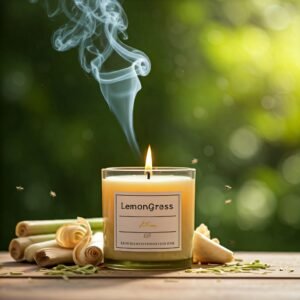 Lemongrass herbal fragrance candle