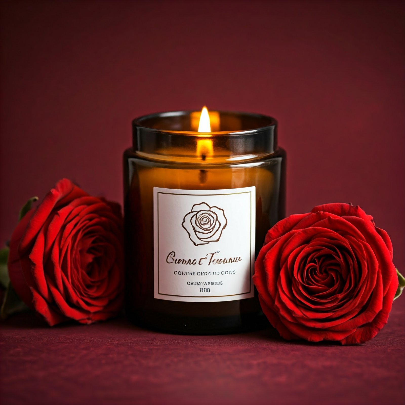 Rose floral fragrance candle