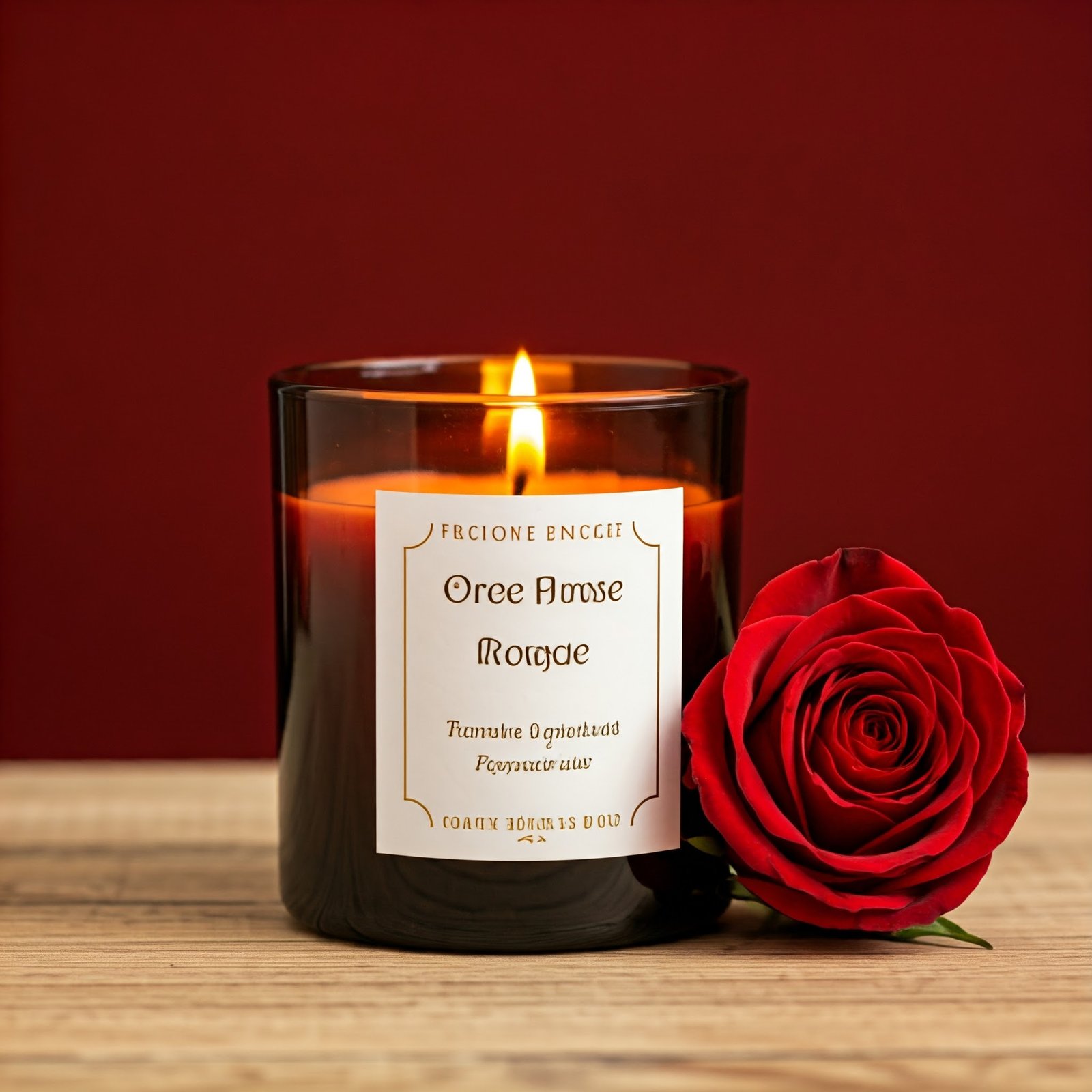 Rose floral fragrance candle