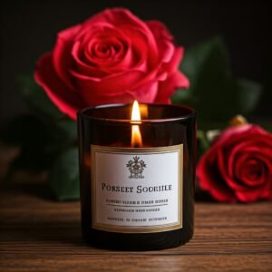 Rose floral fragrance candle