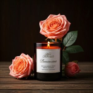 Rose floral fragrance candle