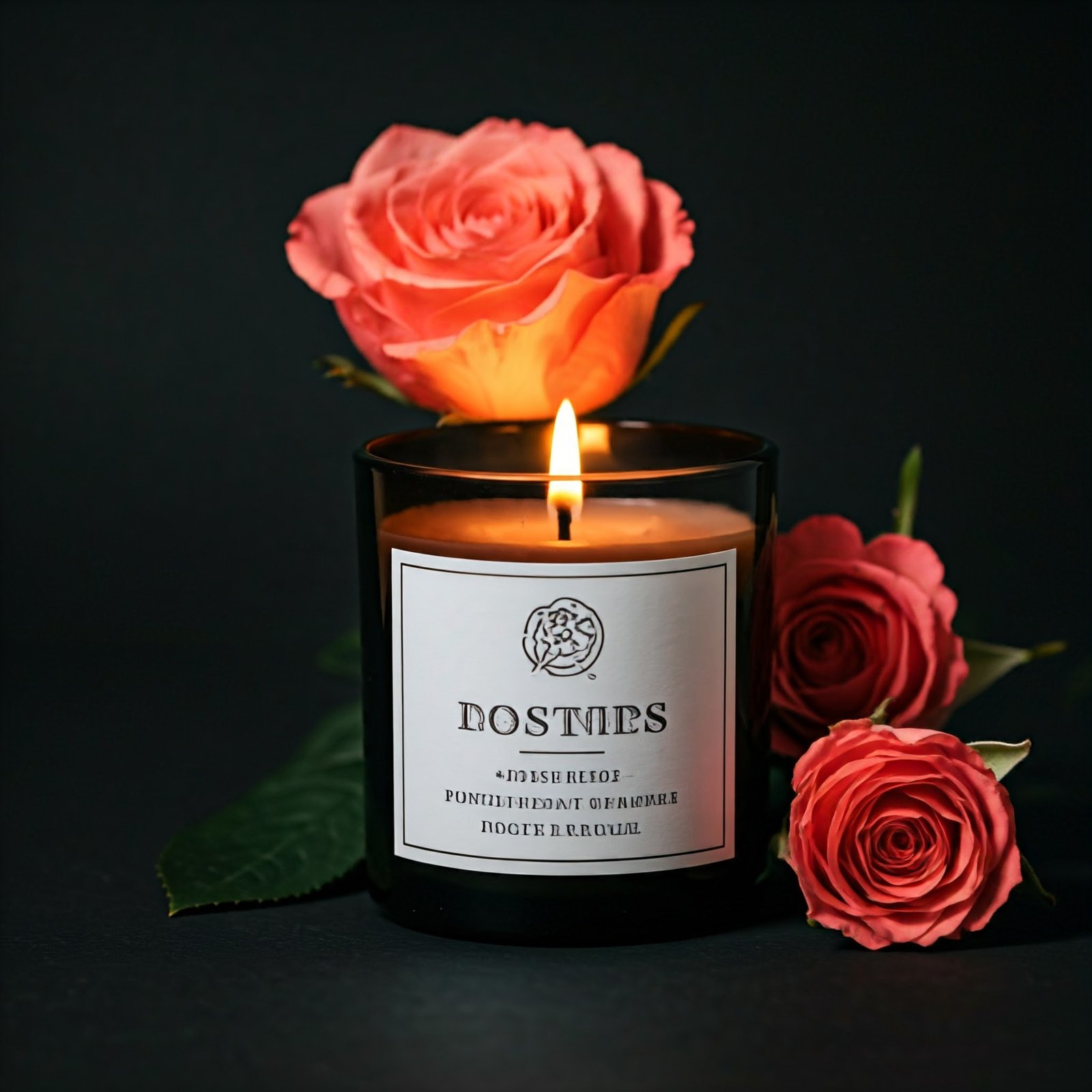 Rose floral fragrance candle