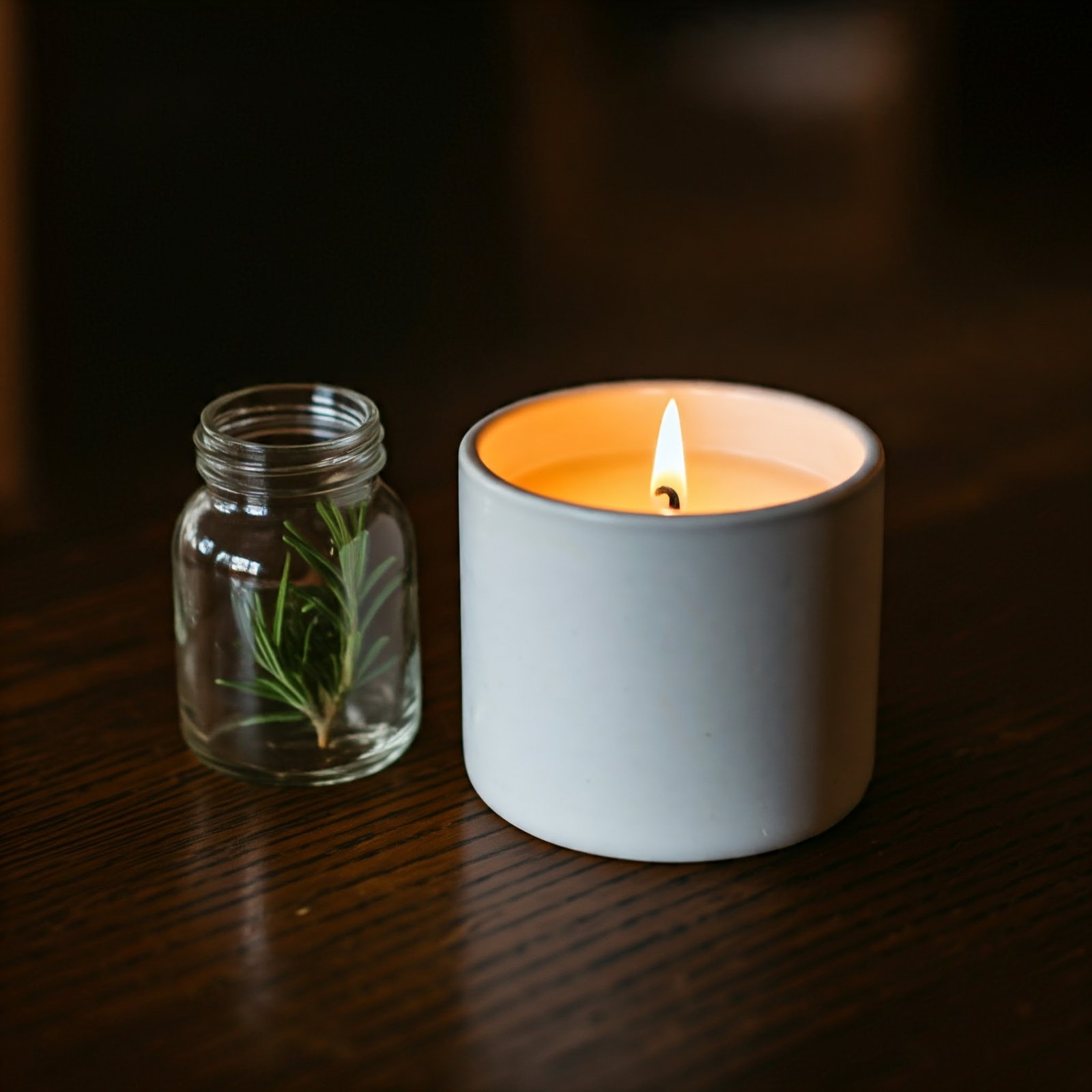 Rosemary herbal fragrance candle