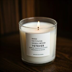 Vetiver wood fragrance candle